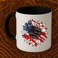 American Flag Sunflower 4th Of July Coffee Mug thumb 2