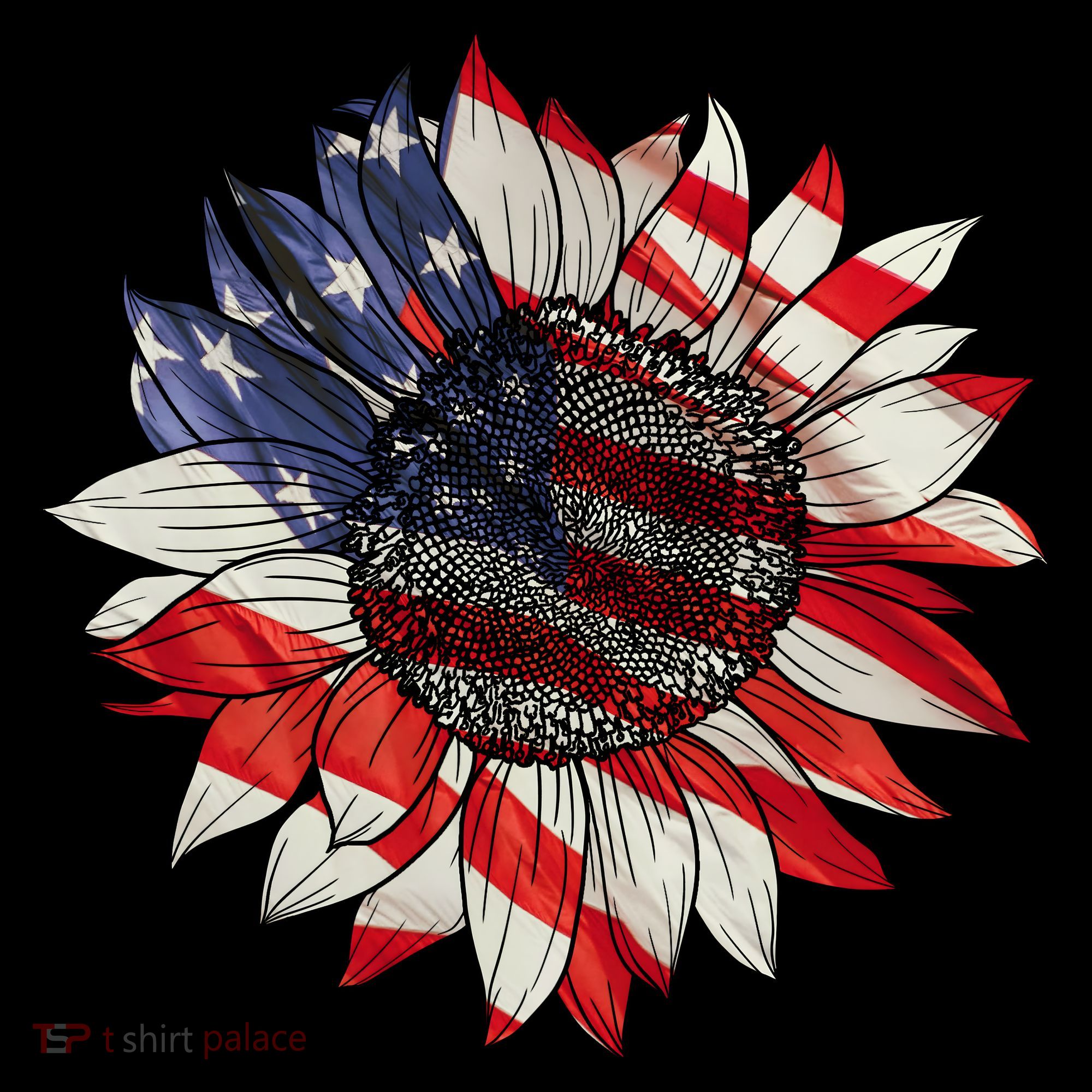 American Flag Sunflower 4th Of July Coffee Mug