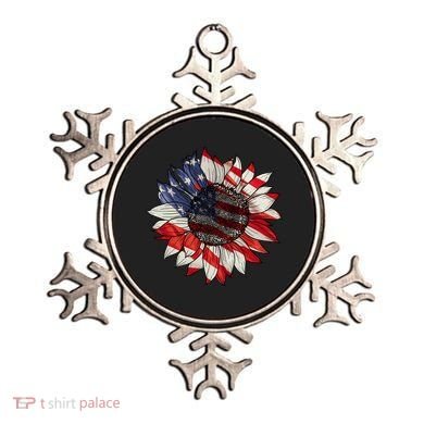 American Flag Sunflower 4th Of July Ornament