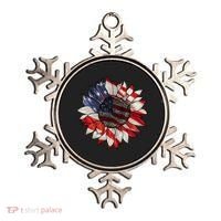 American Flag Sunflower 4th Of July Ornament thumb 0