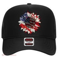 American Flag Sunflower 4th Of July Hat thumb 0
