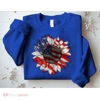 American Flag Sunflower 4th Of July Sweatshirt thumb 2