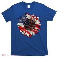 American Flag Sunflower 4th Of July T-Shirt thumb 0