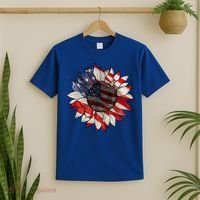 American Flag Sunflower 4th Of July T-Shirt thumb 2
