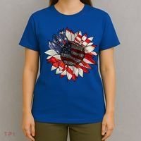 American Flag Sunflower 4th Of July T-Shirt thumb 4
