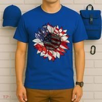American Flag Sunflower 4th Of July T-Shirt thumb 6