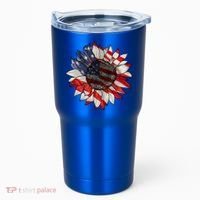 American Flag Sunflower 4th Of July Tumbler thumb 0