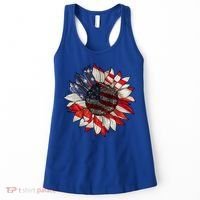 American Flag Sunflower 4th Of July Women's Tank Top thumb 0