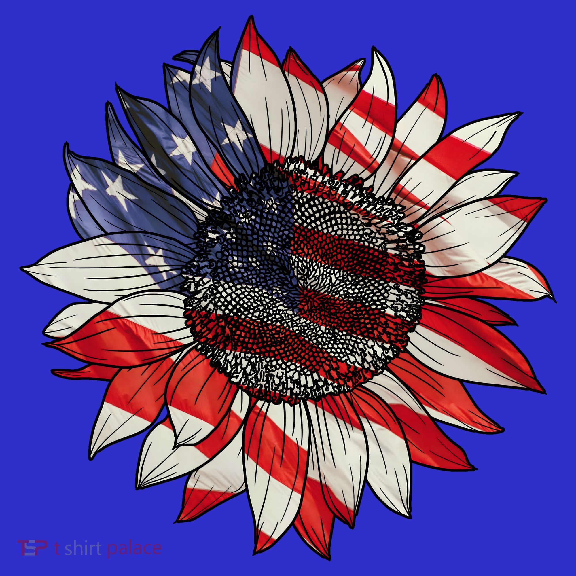 American Flag Sunflower 4th Of July Women's Tank Top