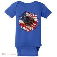 American Flag Sunflower 4th Of July Baby Bodysuit thumb 0