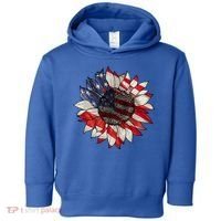 American Flag Sunflower 4th Of July Toddler Hoodie thumb 0