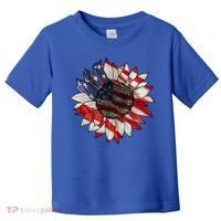 American Flag Sunflower 4th Of July Toddler T-Shirt thumb 0