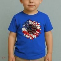 American Flag Sunflower 4th Of July Toddler T-Shirt thumb 2