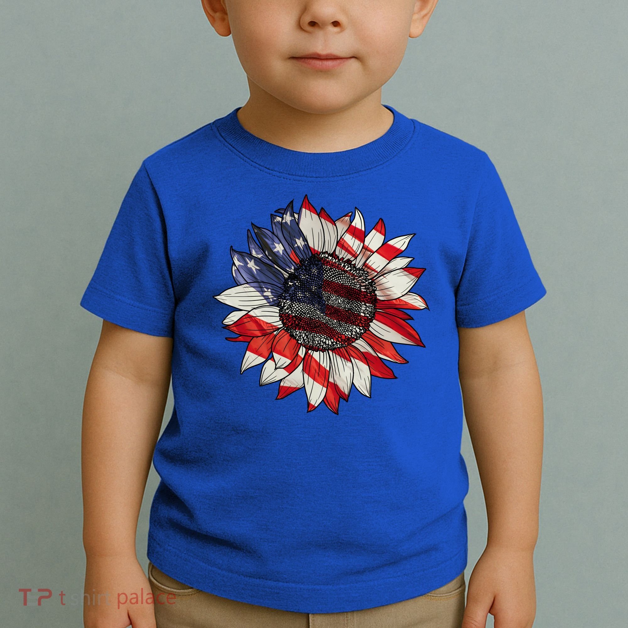 American Flag Sunflower 4th Of July Toddler T-Shirt