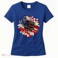 American Flag Sunflower 4th Of July Women's T-Shirt thumb 0