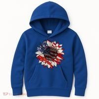 American Flag Sunflower 4th Of July Kids Hoodie thumb 0