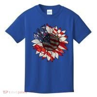 American Flag Sunflower 4th Of July Kids T-Shirt thumb 0