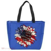 American Flag Sunflower 4th Of July Tote Bag thumb 0