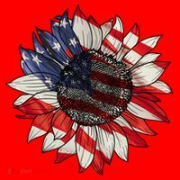 American Flag Sunflower 4th Of July Santa Hat thumb 1