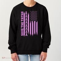 American Flag Save The Tatas Women's Sweatshirt thumb 0