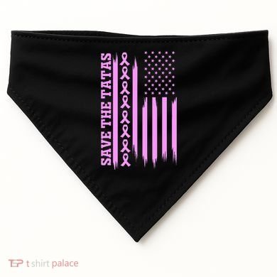 American Flag Save The Tatas USA-Made Doggie Bandana