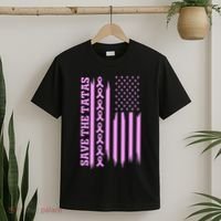 American Flag Save The Tatas T-Shirt thumb 2