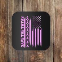 American Flag Save The Tatas Coaster thumb 0