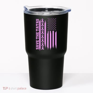 American Flag Save The Tatas Tumbler