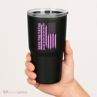 American Flag Save The Tatas Tumbler thumb 2