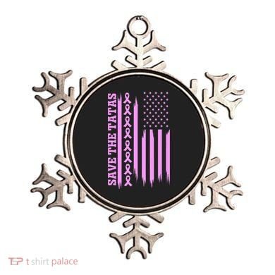 American Flag Save The Tatas Ornament