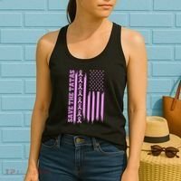 American Flag Save The Tatas Women's Tank Top thumb 2