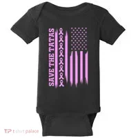 American Flag Save The Tatas Baby Bodysuit thumb 0