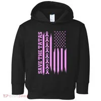 American Flag Save The Tatas Toddler Hoodie thumb 0