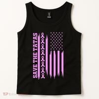 American Flag Save The Tatas Tank Top thumb 2