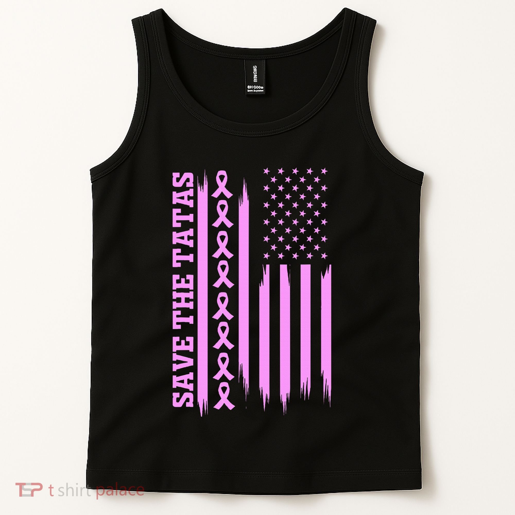 American Flag Save The Tatas Tank Top