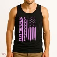 American Flag Save The Tatas Tank Top thumb 3