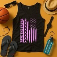 American Flag Save The Tatas Tank Top thumb 4