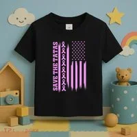 American Flag Save The Tatas Toddler T-Shirt thumb 3