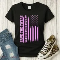 American Flag Save The Tatas Women's T-Shirt thumb 3