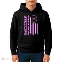 American Flag Save The Tatas Kids Hoodie thumb 4