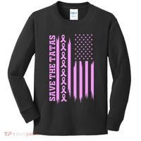 American Flag Save The Tatas Kids Long Sleeve Shirt thumb 0