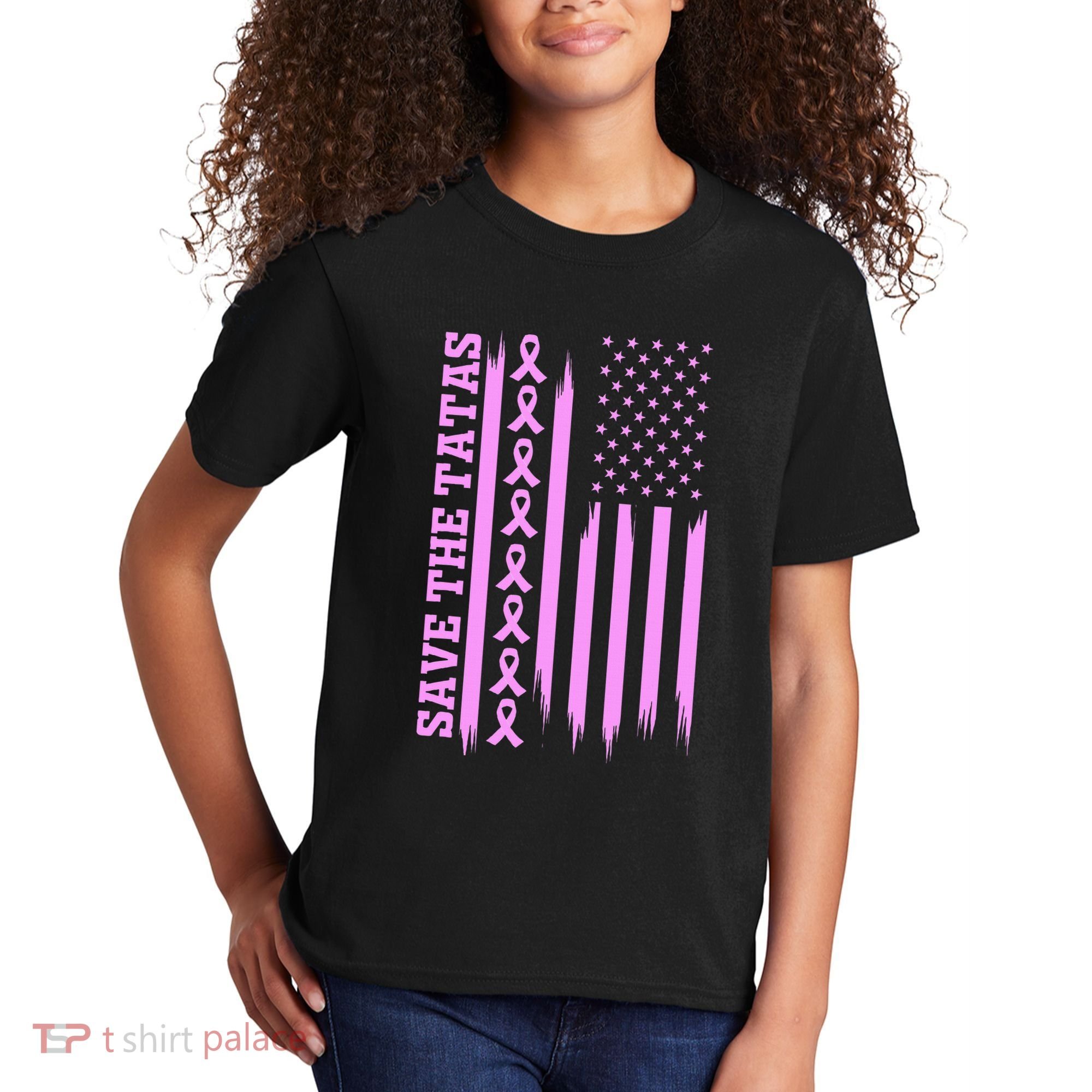 American Flag Save The Tatas Kids T-Shirt