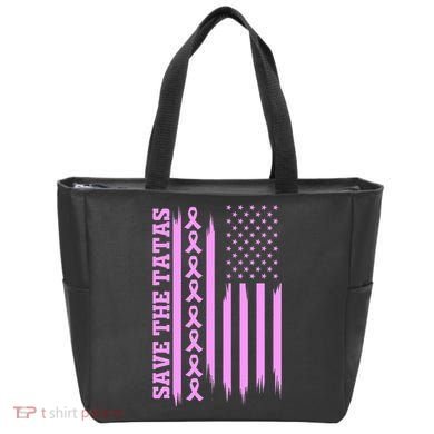 American Flag Save The Tatas Tote Bag
