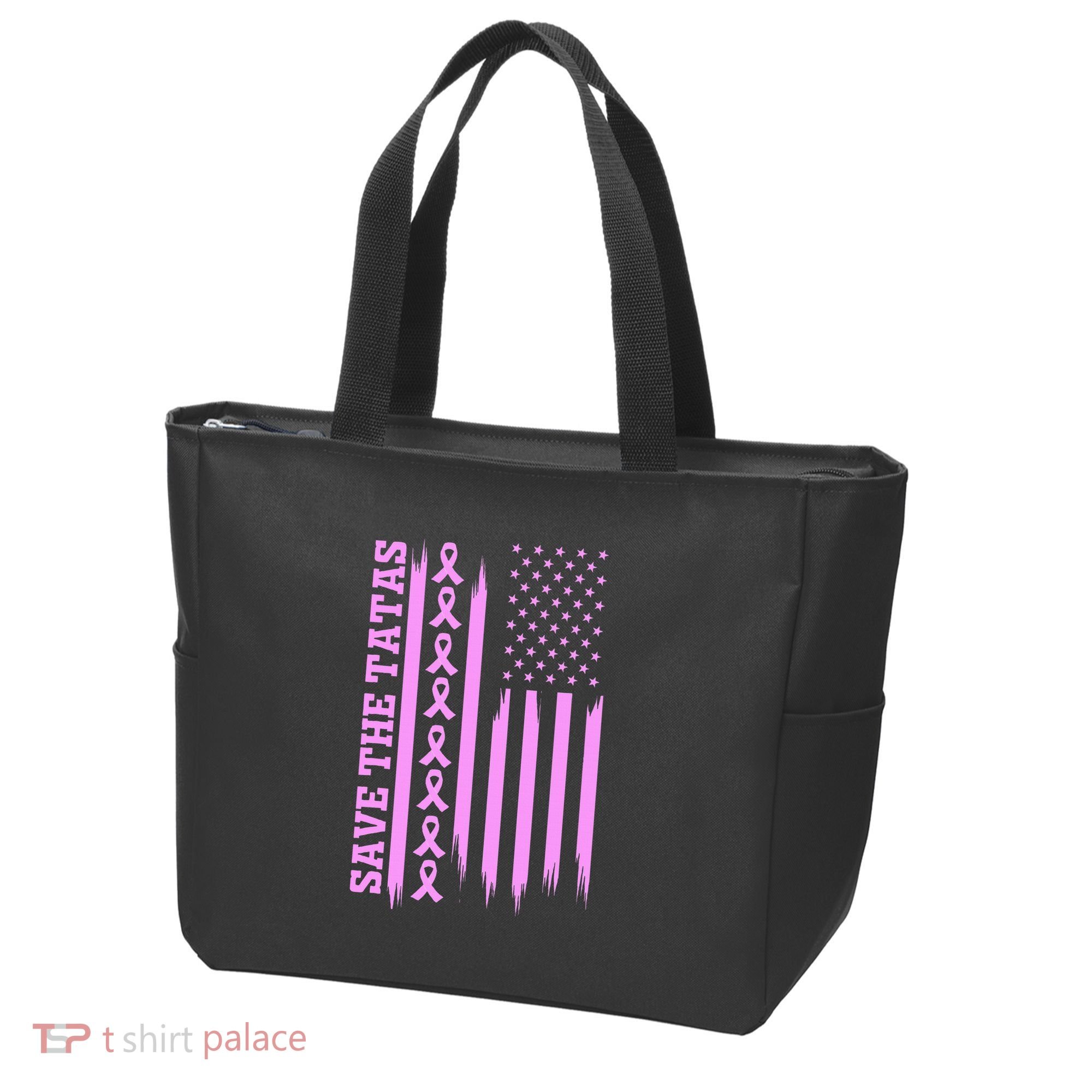 American Flag Save The Tatas Tote Bag