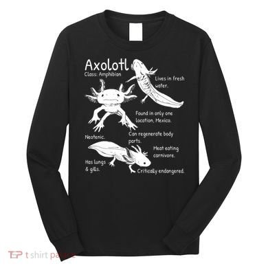 Axolotl Facts Species Types Endangered Animals Illustration  Long Sleeve Shirt