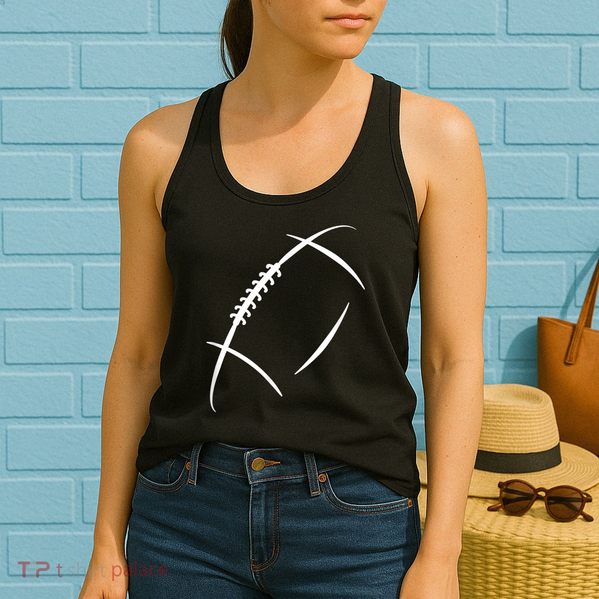 American Football Silhouette Football Women's Tank Top