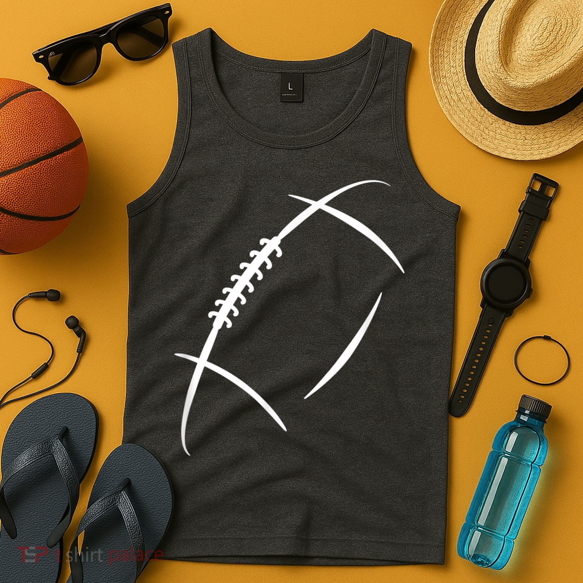 American Football Silhouette Football Tank Top