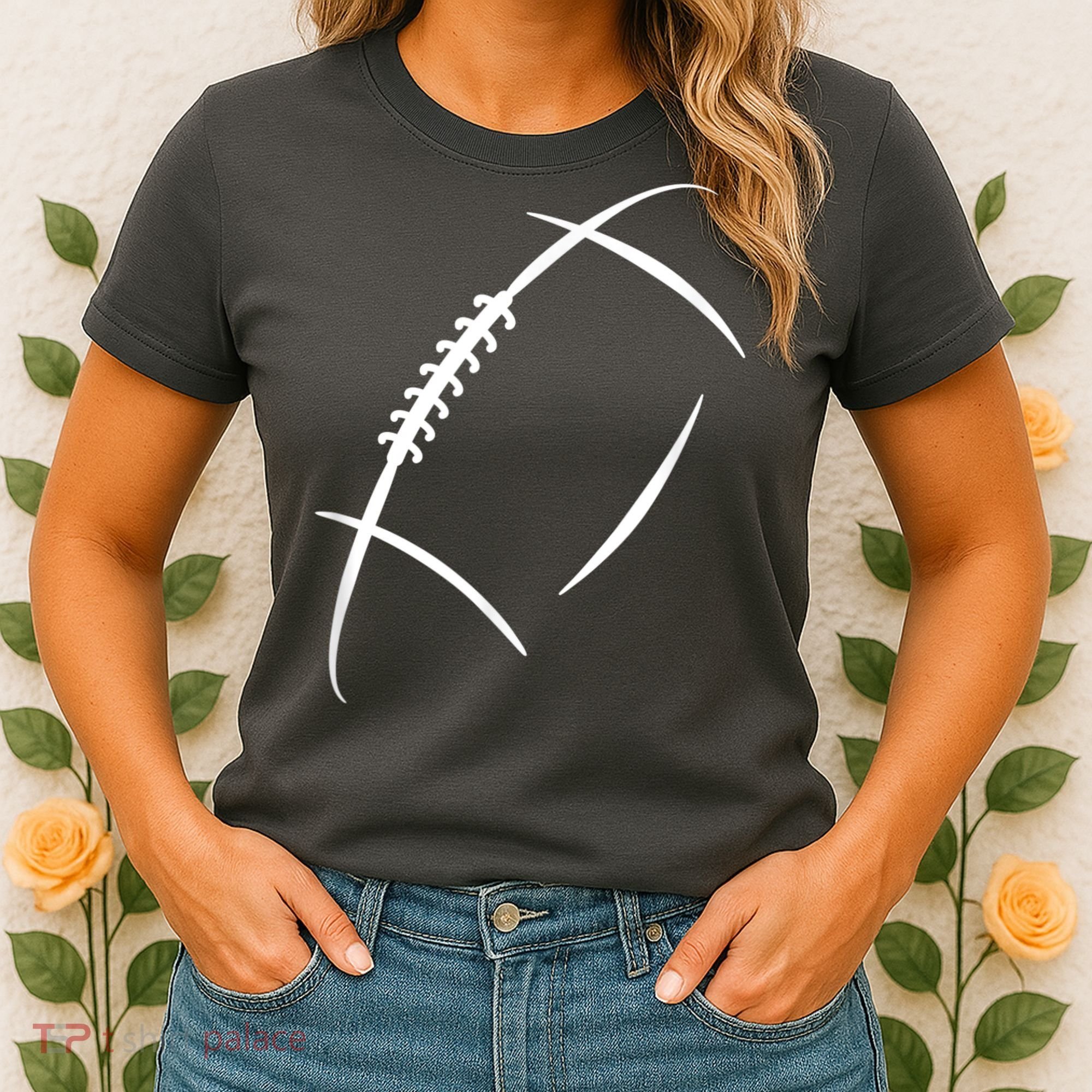 American Football Silhouette Football Women's T-Shirt