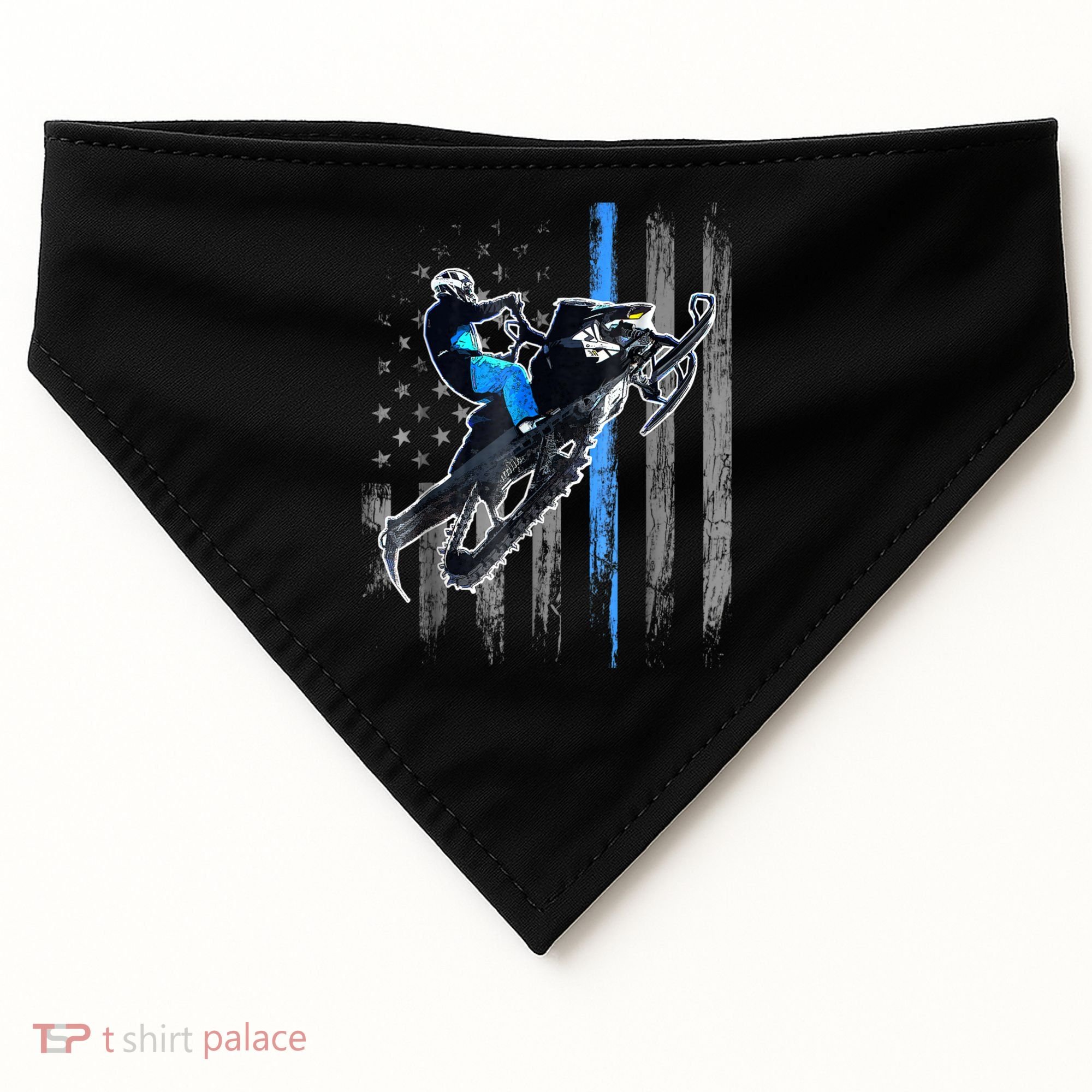 American Flag Snowmobile Shirt Men Snowmobile Riding Gift USA-Made Doggie Bandana