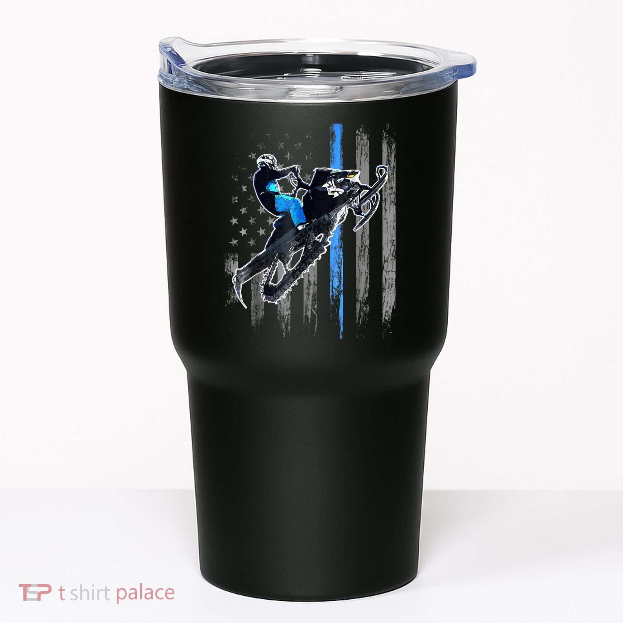 American Flag Snowmobile Shirt Men Snowmobile Riding Gift Tumbler